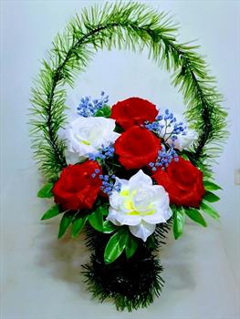 Корзина с розами ритуальная К391