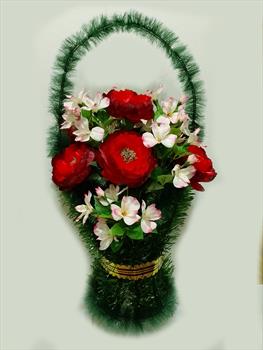 Корзина с пионами К213