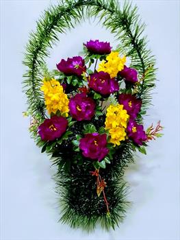 Корзина с пионами К67