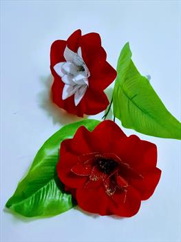 Одиночная бархатная пуансеттия ОД02