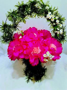 Корзина с пионами К273