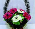 Корзина с георгинами К471