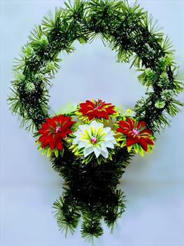 Корзина с георгинами К455