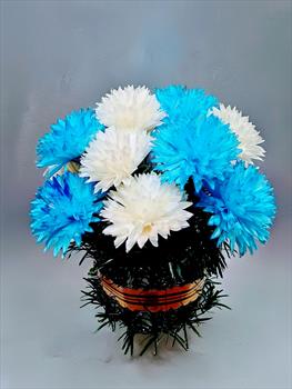 Вазон с хризантемами К130