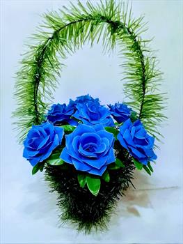 Корзина с розами ритуальная К153