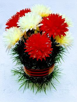 Вазон с хризантемами К171